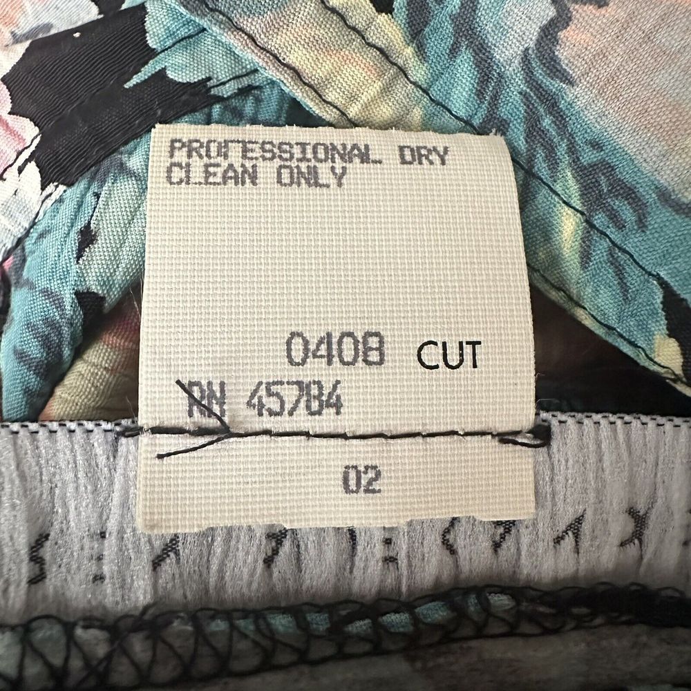 Vintage Karen Alexander Pintuck Ruffle Peplum Floral Viscose BeltedSlit Dress 10 - Picture 16 of 16